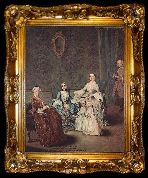 framed  Pietro Longhi Portrat der Familie Sagredo, ta009-2